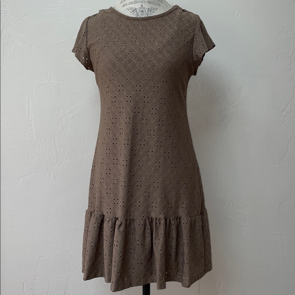 NWT Brown Eyelet Dress by Olivia Rae